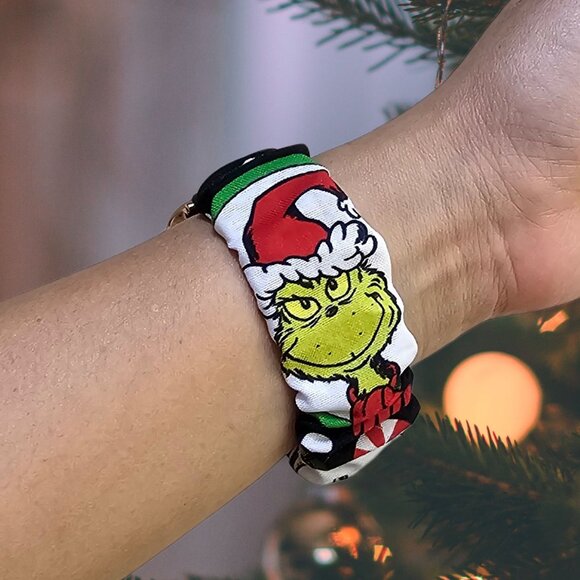 Grinch Christmas Scrunchies Watch Band for Apple Watch - Picture 1 of 4